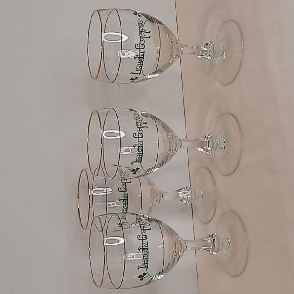 Vintage Cristal D'Arques Irish Coffee Wine Stemmed  Glassware Set Of 4 Mancave